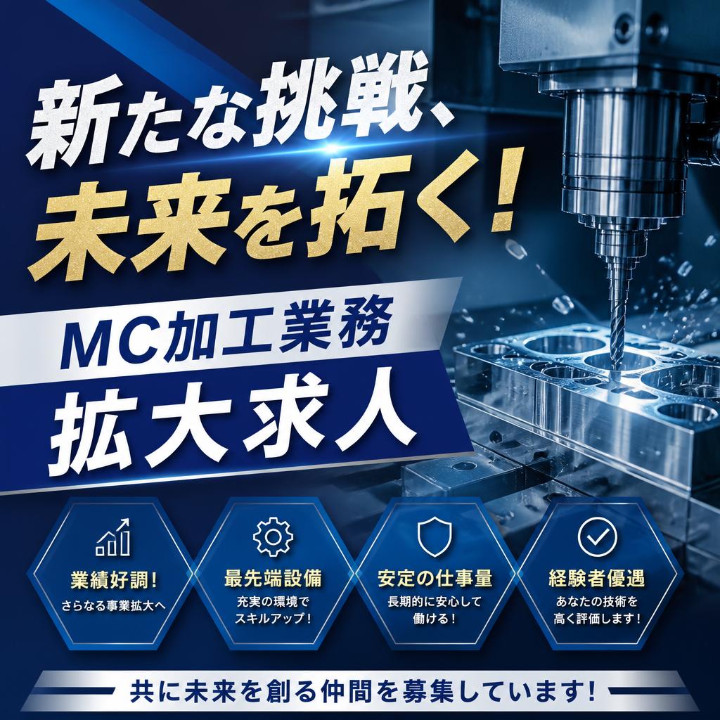 新たな挑戦、未来を拓く！MC加工業務拡大求人