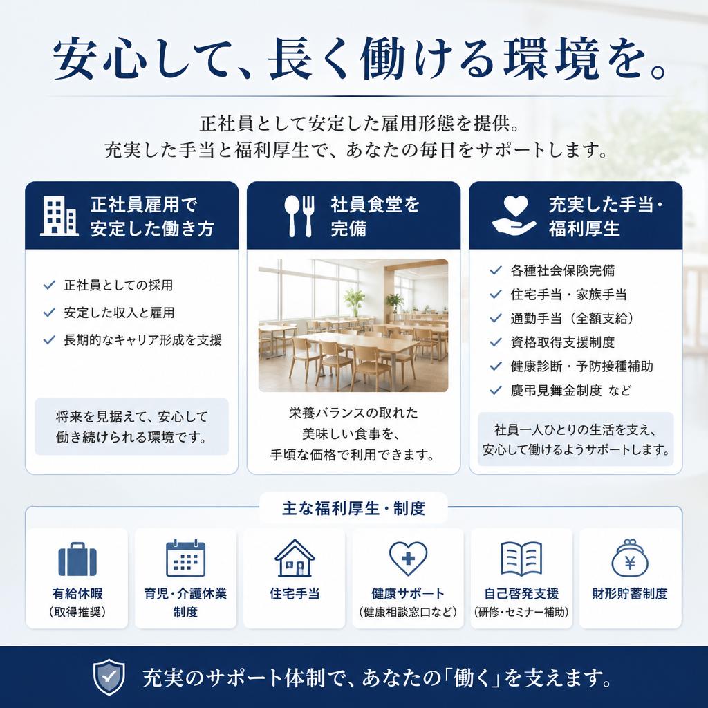安定した雇用と福利厚生