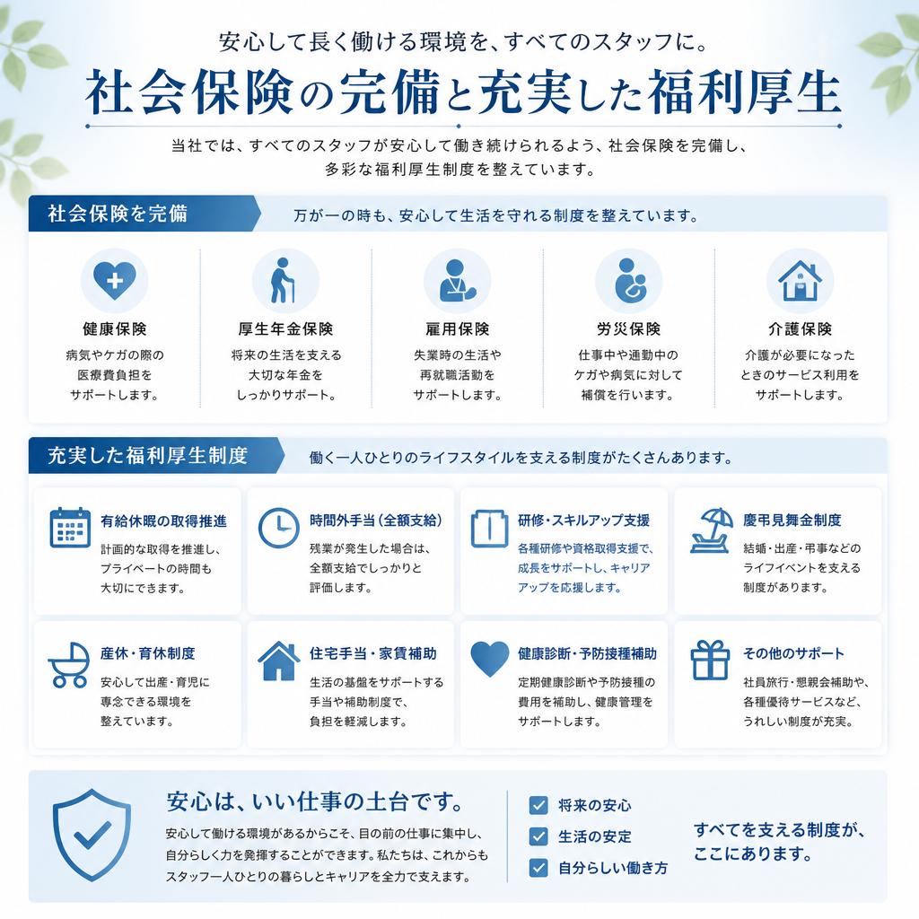 社員が安心して働ける環境