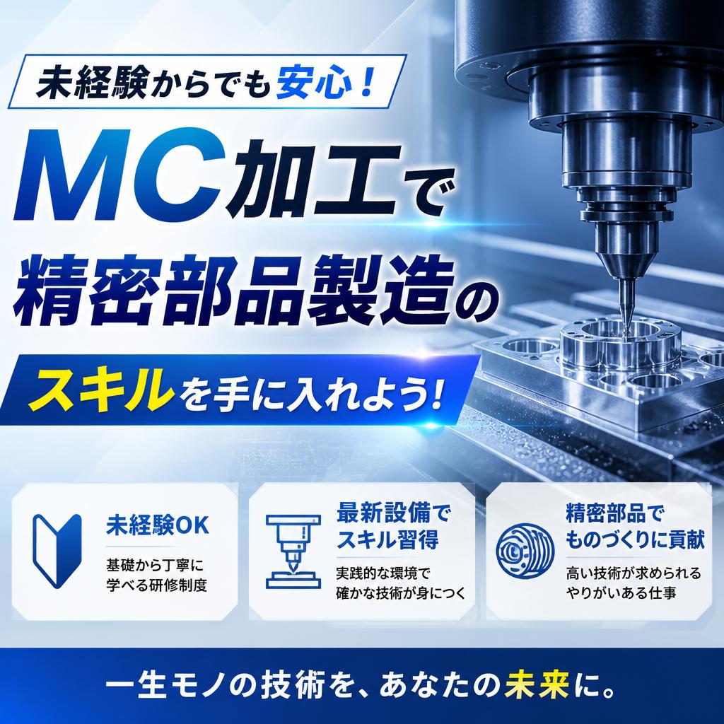 未経験からでも安心！MC加工で精密部品製造のスキルを手に入れよう！