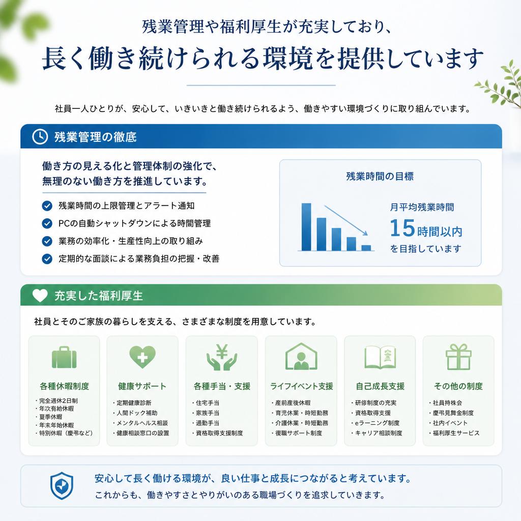社員の働きやすさを重視