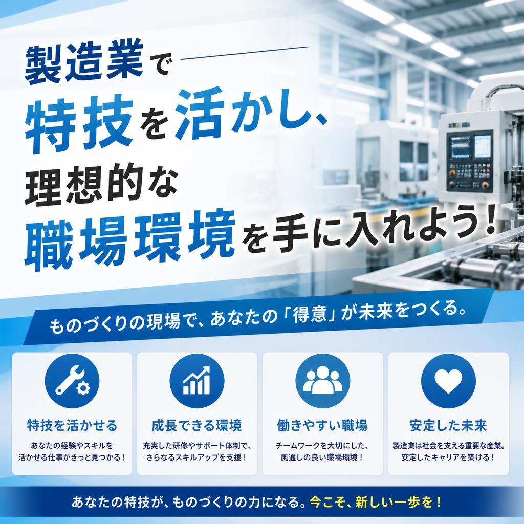 製造業で特技を活かし、理想的な職場環境を手に入れよう！