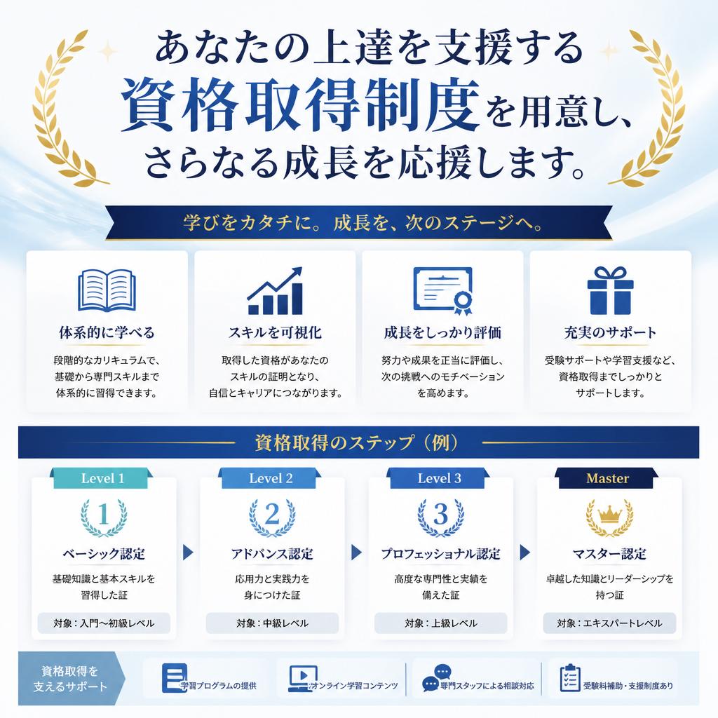 資格取得支援でさらなる飛躍を