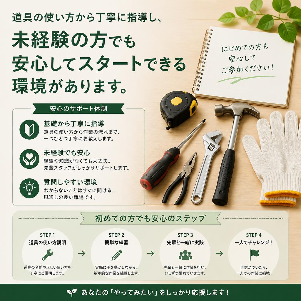未経験者も安心のサポート体制
