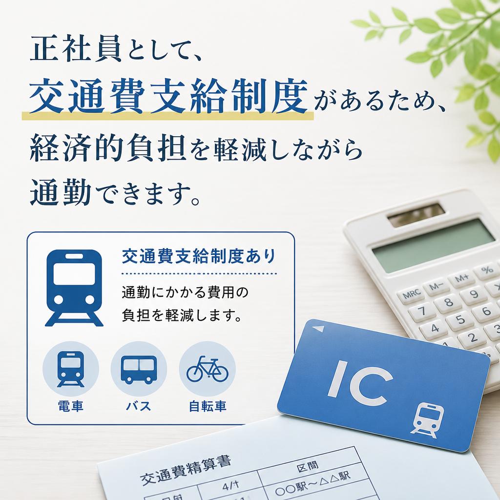 2. 交通費支給で通勤もラクラク
